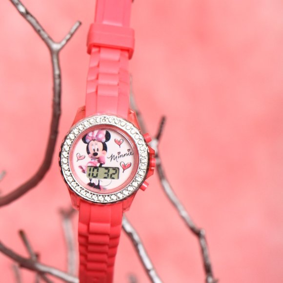Minnie Mouse Digital Pink Round Watch - Picture 2 of 13